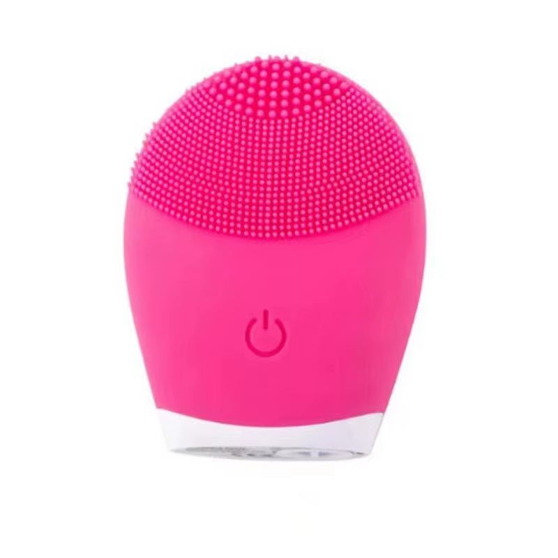 Electric Silicone Facial Cleanser Massager Skincare Massage Tool Beauty Machine Vibration Cleaning of Pores Self Provided Batter